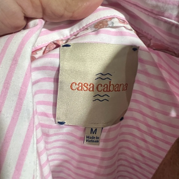 Pink and White Striped Blouse with Flutter Sleeves - Picture 3 of 4